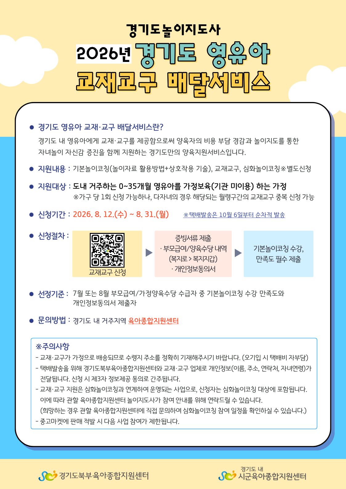경기도, 영유아 발달단계에 맞는 ‘교재·교구 배달 서비스’ 하반기 접수